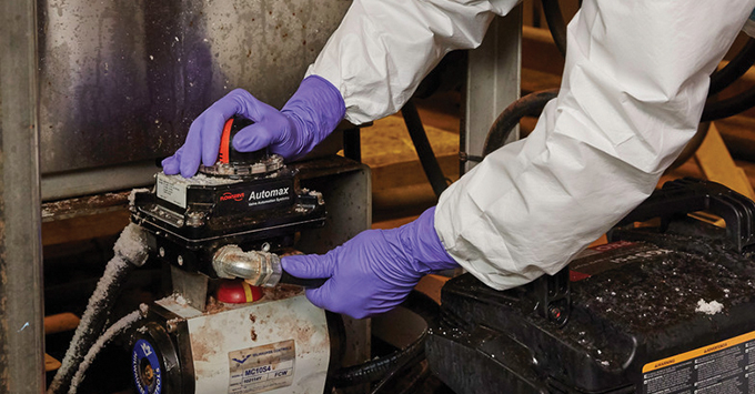 Ansell purple disposable glove