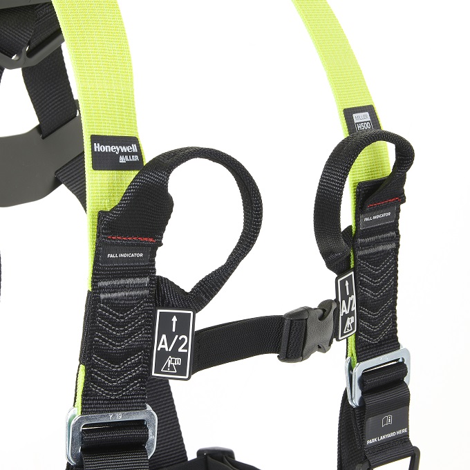 full body harness is designed with the inclusion of front attachment points. 