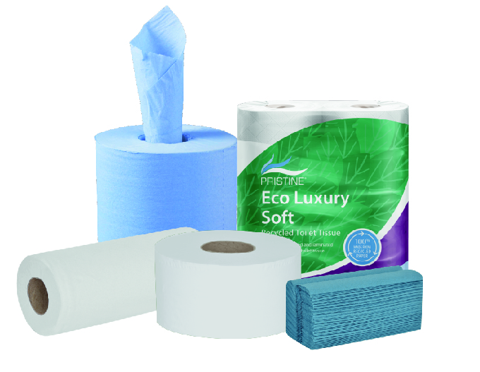 Blue roll toilet roll hand towels kitchen roll