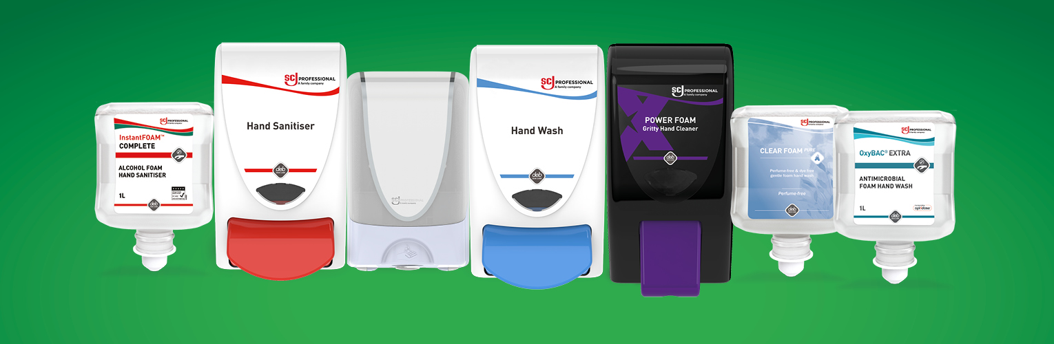 Selection of soap dispensers and cartridges