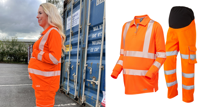 Woman wearing maternity high vis