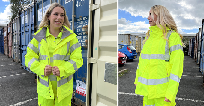 Woman wearing maternity high vis