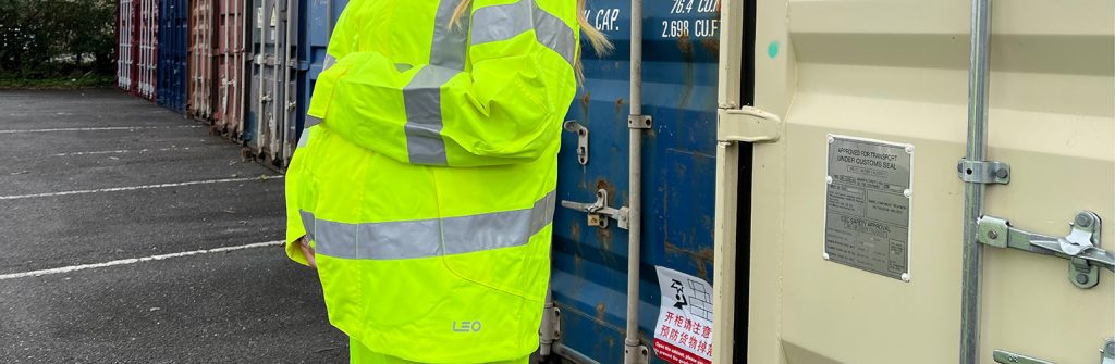 Pregnant woman in hi vis clothing