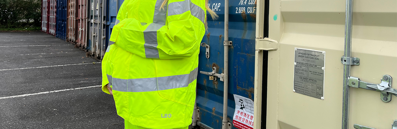 Pregnant woman in hi vis clothing