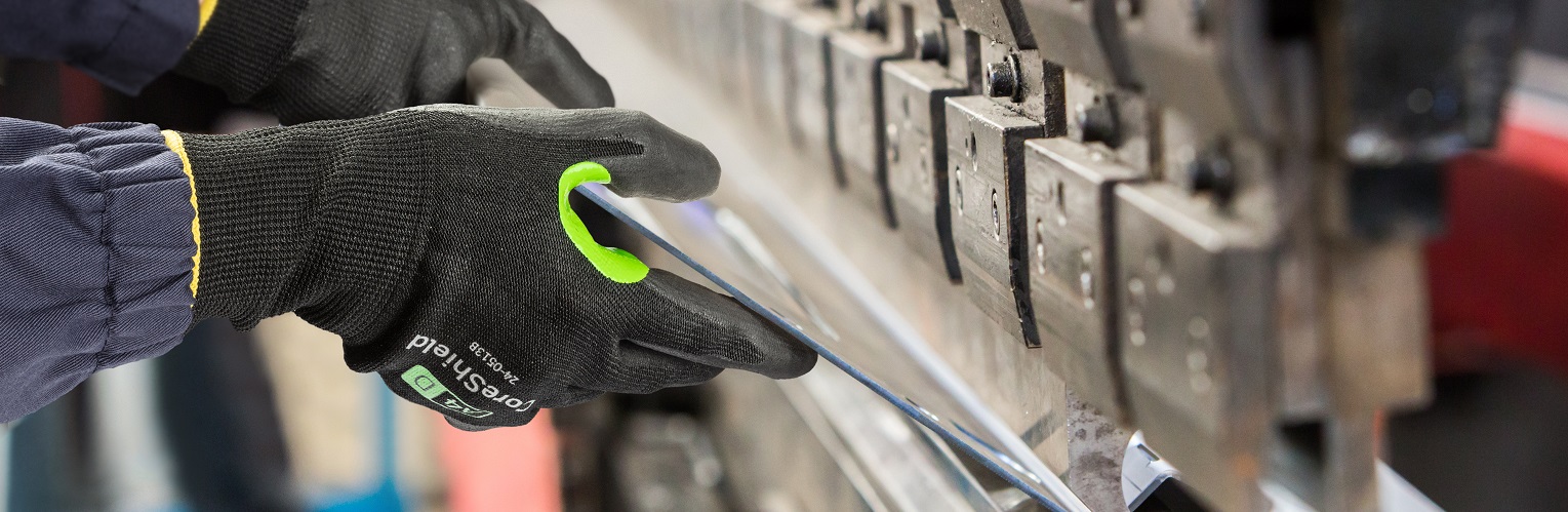 Gloves being used in a factory